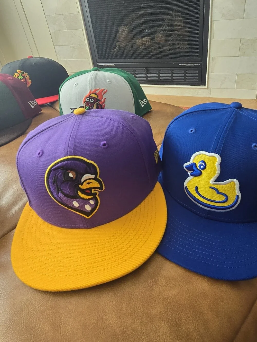 Lot Of 11 Akron Rubber Ducks New Era 5960 Hats MiLB Minor League Baseball Size 8